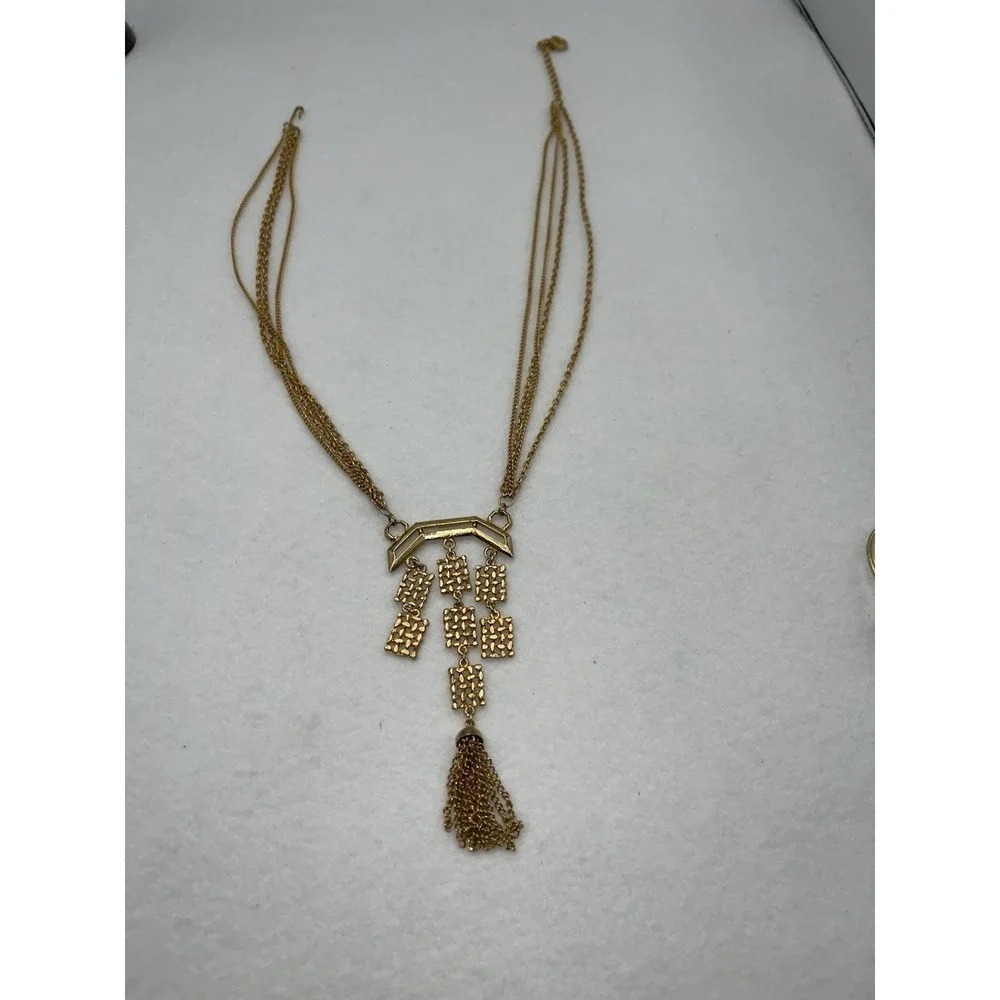 Asian Inspired 4 Strand Necklace With‎ Tassel 16